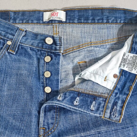 Levi's 501 jeans men's size 34/32 denim blue classic button fly Vintage Y2K - Picture 9 of 14